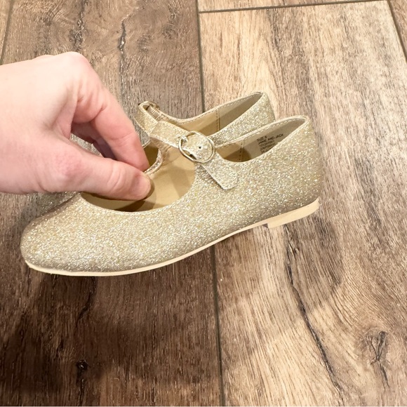 Janie and Jack Ballet Flat Gold Glitter Formal Event Wedding Flower Girl Easter - Picture 3 of 8